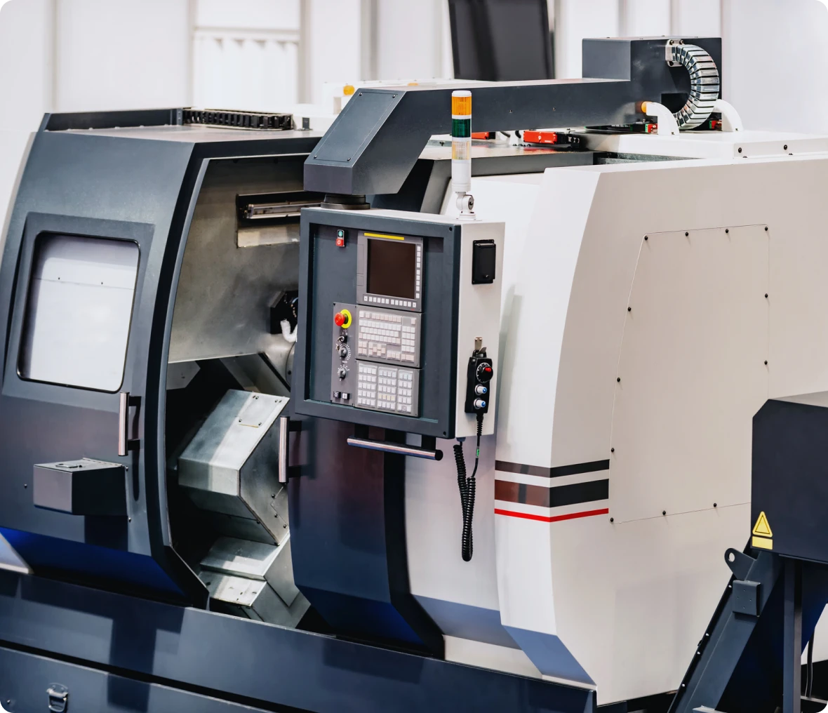 CNC machine in a factory setting
